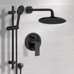 Remer SFR90 Matte Black Rain Shower System with Handheld, Rain Shower Head, Shower Faucet Set